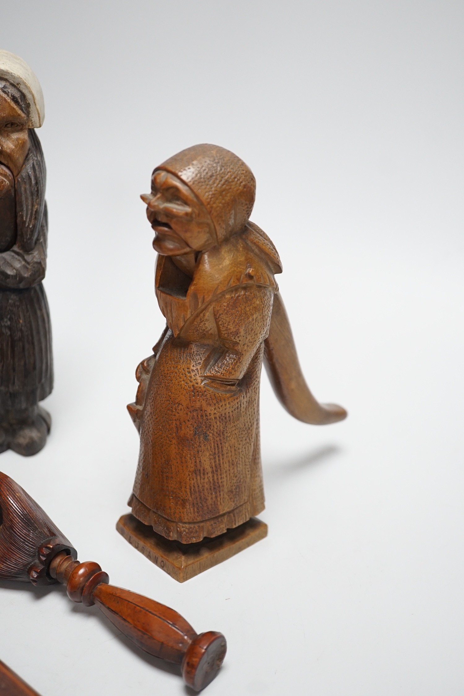 Four late 19th /early 20th century carved wood nutcrackers
